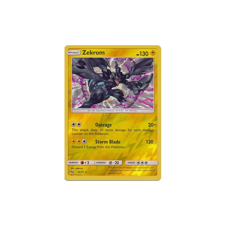 Pokémon TCG Zekrom Shining Legends 35/73 Reverse Holo Holo Rare for sale  online