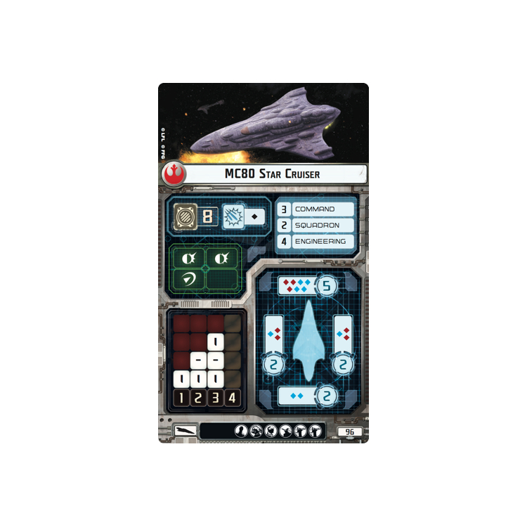 MC80 Star Cruiser Ship Card Ship Cards Big Orbit Cards