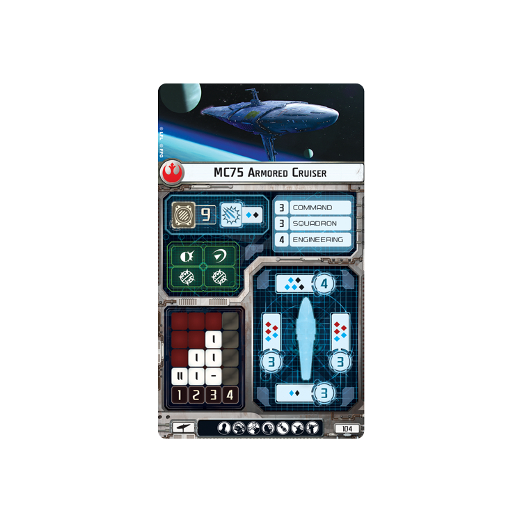 MC75 Armored Cruiser Ship Card Big Orbit Cards