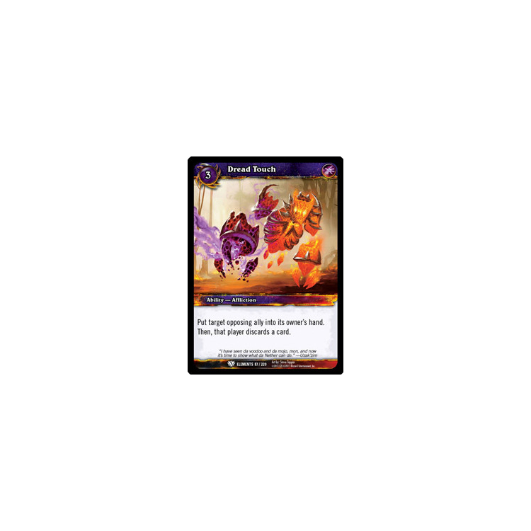 Dread Touch - War of the Elements - Big Orbit Cards Dread Touch - War of the Elements - Big Orbit Cards