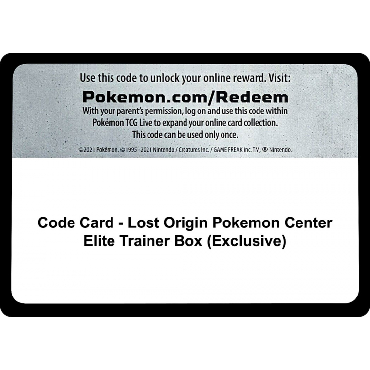 Lost Origin Pokemon Center Elite Trainer Box - TCG Code