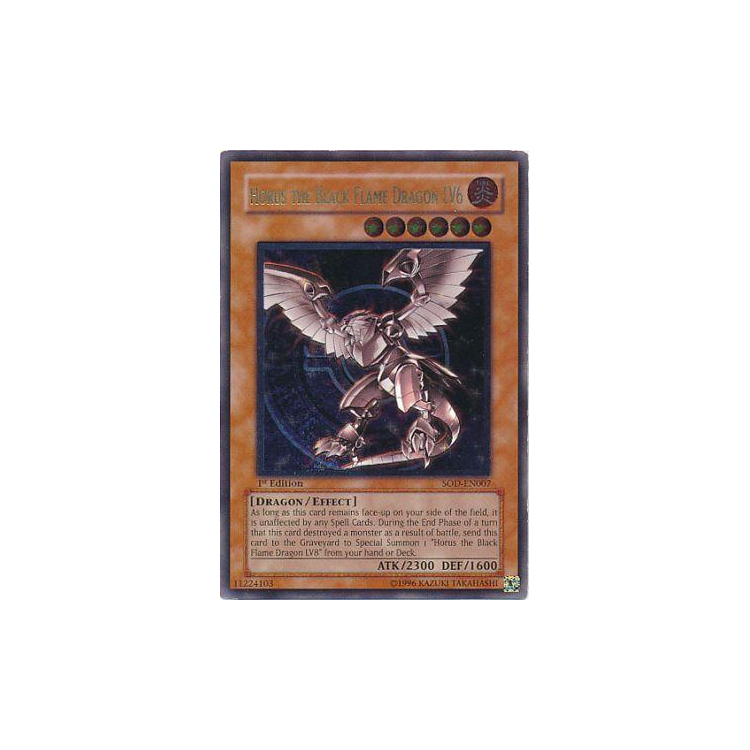 Yugioh Ultimate Rare Horus The Black Flame Dragon LV8 SOD=EN008