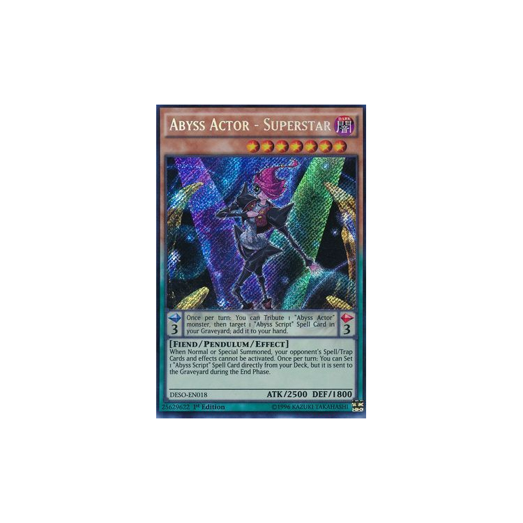 Abyss Actor - Superstar - Secret Rare (1st - Big Orbit Cards Abyss Actor - Superstar - Secret Rare (1st - Big Orbit Cards