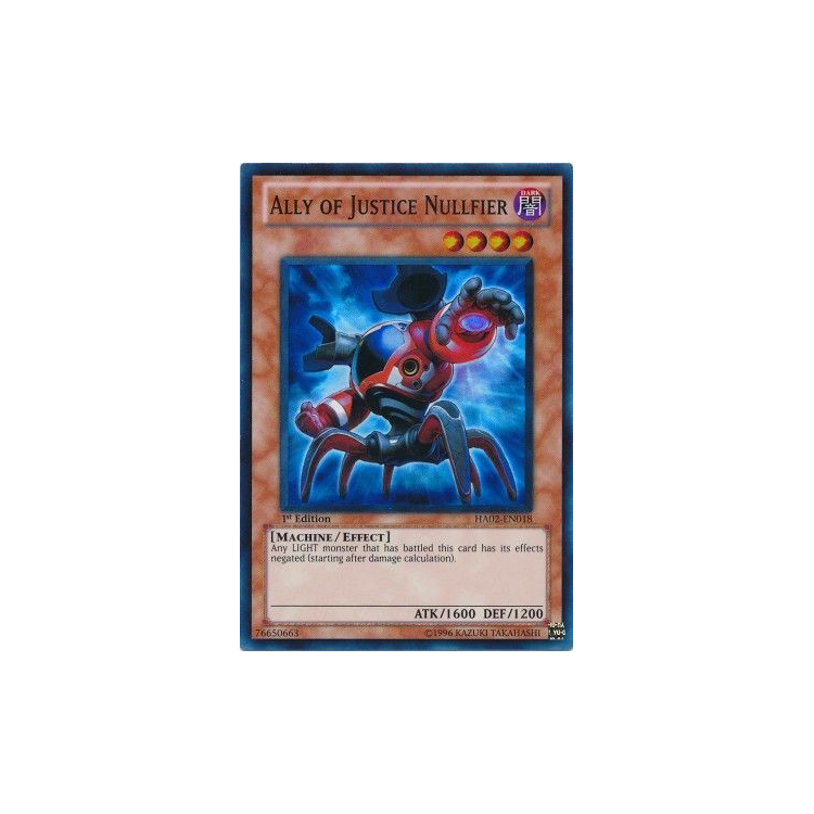 Ally of Justice Nullfier - Super Rare (1st - Big Orbit Cards Ally of Justice Nullfier - Super Rare (1st - Big Orbit Cards