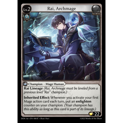 Rai, Archmage (1st Edition) - Big Orbit Cards Rai, Archmage (1st Edition) - Big Orbit Cards