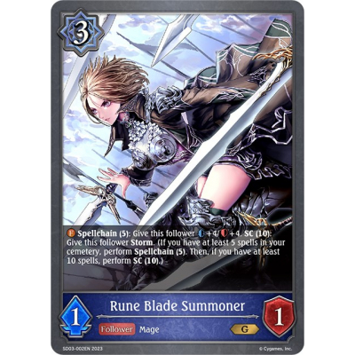 Rune Blade Summoner - Shadowverse: Evolve - Big Orbit Cards Rune Blade Summoner - Shadowverse: Evolve - Big Orbit Cards