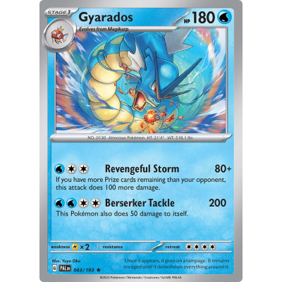 2 PALDEA EVOLVED POKEMON RARE GYARADOS (Holo) 43/193+ MAGIKARP