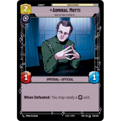 Admiral Motti Brazen and Scornful Big Orbit Cards