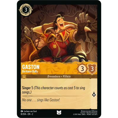 Gaston - Baritone Bully - Disney Lorcana - Big Orbit Cards Gaston - Baritone Bully - Disney Lorcana - Big Orbit Cards