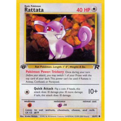 Pokemon 1st Edition shops Shaddowless Rattata