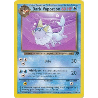 Dark Vaporeon on sale Pokemon Card