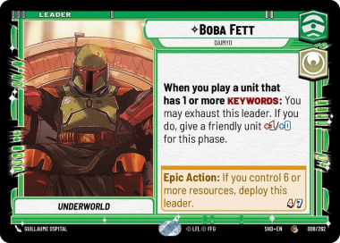 Boba Fett - Daimyo - Shadows of the Galaxy - Big Orbit Cards