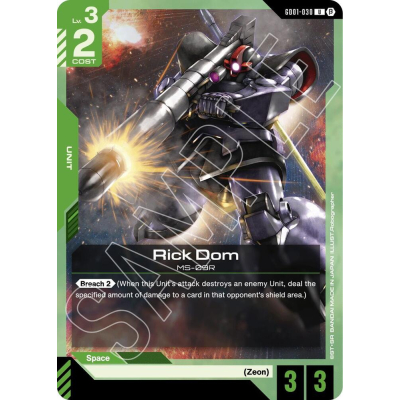 Rick Dom - Edition Beta - Gundam Card Game - Big Orbit Cards Rick Dom - Edition Beta - Gundam Card Game - Big Orbit Cards