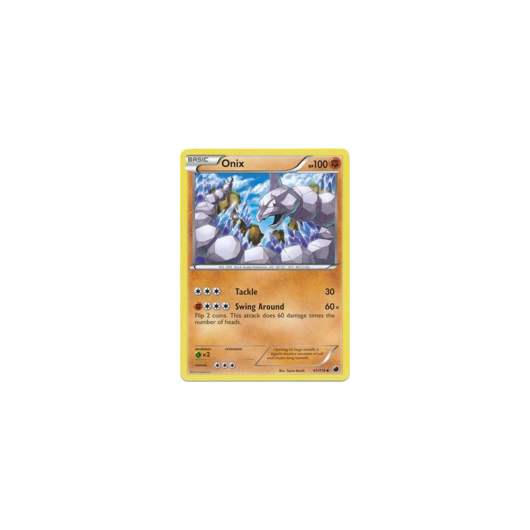 Onix Plasma Freeze Pokemon Card